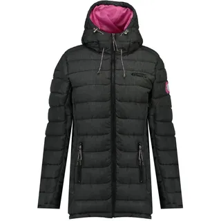 Canadian Peak Astaneak_Lady - Women's Comfortable Autumn Winter Warm Mid Thick Parka - Fine Coat Fake Fur Hood - Windbreaker Jacket - Elegant Women (Dark Grey XXL) - XXL
