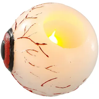 Halloween LED-Echtwachs-Kerze im Augendesign