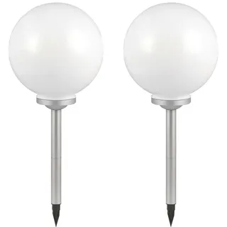 ETC Shop Solarleuchte Kunststoff D 30 cm 2er Set silber