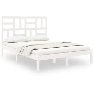 vidaXL Massivholzbett 120 x 200 cm Weiß