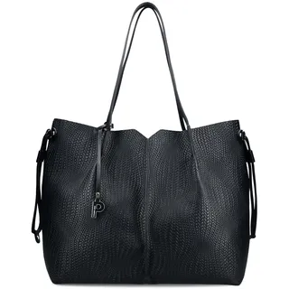 Picard Damen Shopper Onigiri | Handtasche Damen aus hochwertigem Echtleder mit herausnehmbarer Clutch | elegante Schultertasche mit viel Stauraum | ideal für Business und Alltag (Black Wave, OneSize) - Einheitsgröße