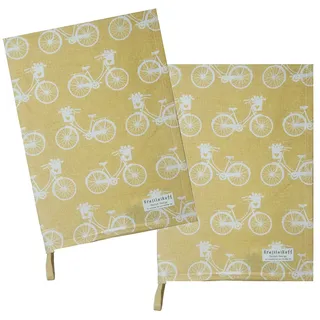 Krasilnikoff Geschirrtuch Colourful Bikes, (2-tlg., 2-teilig), Geschirrtücher ca.50x70cm Baumwolle