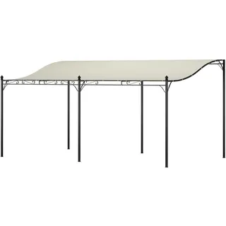Outsunny Anbaupavillon Wasserabweisend Freistehend 3x5x2,5 m Cremeweiß