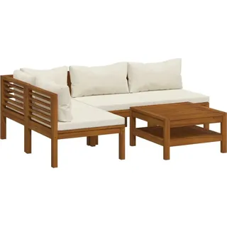 vidaXL Garten-Lounge-Set 5-tlg. creme Akazie