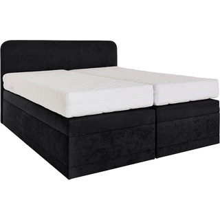 Westfalia Schlafkomfort Boxspringbett, wahlweise mit Bettkasten schwarz 195 cm x 212 cm