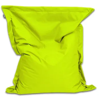 BuBiBag Sitzsack 100x70 cm mit Füllung – Handgefertigt – Bean Bag Indoor & Outdoor – Bodenkissen Liegekissen Kinder & Jugendliche – wasserabweisend bequem – Lime