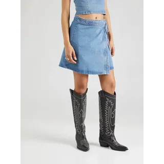 ONLY Jeansrock VILLA (1-tlg) Wickel-Design blau XS