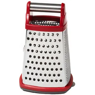 KitchenAid KN300OSERA Gourmet 4-seitige Edelstahl-Boxreibe für feines, mittleres und grobes Rost und Hobeln, abnehmbarer 3-Tassen-Aufbewahrungsbehälter und Messmarkierungen, spülmaschinenfest, Empire