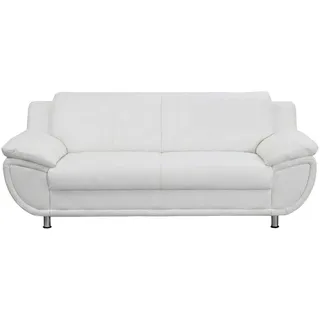 TRENDMANUFAKTUR Couch Kunstleder 3-Sitzer Weiß