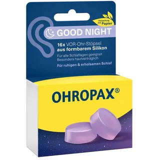OHROPAX Gehörschutzstöpsel OHROPAX Good Night Ohrstöpsel 16 Stück – Silikon Gehörschutz