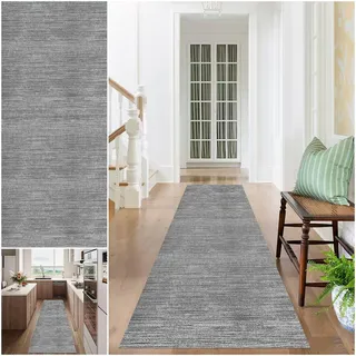 Schmutzfangmatte Innen Lang rutschfeste Teppich Läufer 90 x 400 cm für Flur Küche waschbare Kurzflor Küchenläufer Fußmatte Küchenmatte Läufer Teppich für Eingang Flur Küchen Korridor Bettvorleger