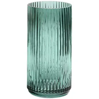 VORCOOL 1 x vertikale Maserungsglasvase, kreative Glasflasche, Verzierung für Weihnachten (dunkelgrün)