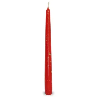 Kerzen Müller Spitzkerze Stabkerze Weihnachten Motiv Sterne Rot Gold 245/22 mm