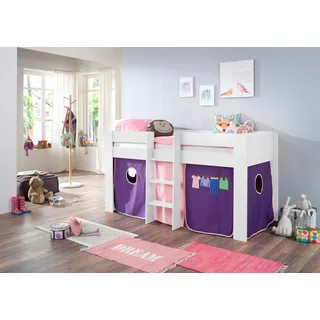 RELITA Hochbett Andi 90 x 200 cm Buche lackiert rosa