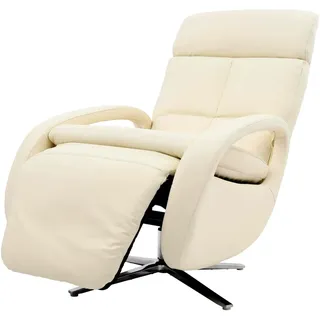 Mendler Relaxsessel HWC-L11 Voll-Leder creme-weiß
