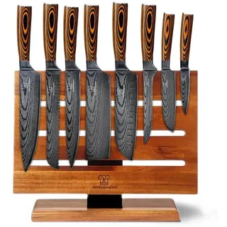 Küchenkompane Messer-Set Küchenmesser Komibpaket mit magnetischem Messerblock - Akarui (2-tlg) silberfarben