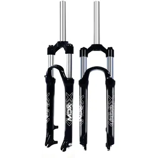 HZXQCVB Mountainbike-Gabel 26/27,5/29'' Mechanische Federgabel 1-1/8" Gerades Rohr Manuelle Sperre Scheibenbremse Schnellspanner 9mm Federweg 100mm(Black,26in)