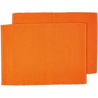 Homescapes Tischset orange im 2er-Set 33/50 cm, 100% Baumwolle