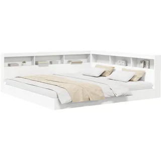 vidaXL Bücherregal-Bett mit Kopfteil Weiß 180 x 200 cm Holzwerkstoff