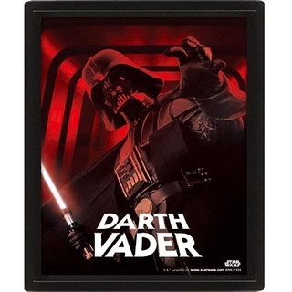 Star Wars Poster in 3D (Darth Vader Design) Linsenraster-Poster im Posterrahmen, 25cm x 20cm x 1,3cm im Boxrahmen, Geschenke für Männer, Frauen, Jungen und Mädchen - Offizielles Merchandise