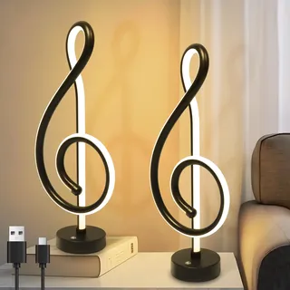 ZMH 2ER LED Tischlampe Kabellos Nachttischlampe - Schwarz Touch Dimmbar Tischleuchte Akku mit USB Aufladbar Metall Nachttischleuchte Schlafzimmer ohne Kabel Modern Tischlampen für Wohnzimmer