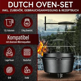 gusskönig Dutch Oven 12 l mit Füßen