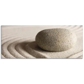 ARTland Wanddeko Glasbilder Wandbild Glas Bild einteilig 125x50 cm Querformat Zen Steine Sand Entspannung Strand Maritim S6BH