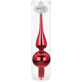 Inge-glas Christbaumspitzen 26cm | Weihnachtsbaumspitzen matt glänzend Baumspitze Spitze Christbaumschmuck (Chianti rot Glanz)