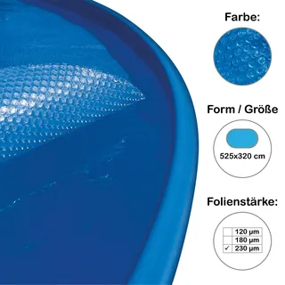 SUMMER FUN Sommer Poolabdeckung Solar Oval Blau 525x320 cm