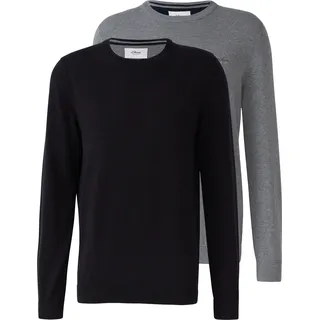 s.Oliver Strickpullover im Doppelpack Schwarz/Grau M