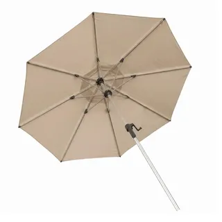 anndora Sonnenschirm rund Ø 2,5 m UV-Schutz UPF 50 Kurbelsystem Dark Natural - Beige