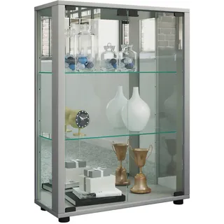 VCM Vitrine Sintalo 60 x 80 x 25 cm Silber