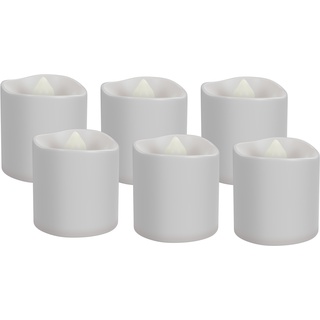 goobay 64603 6er Set LED Teelichter/Akku Kerzen mit Timer/Aufladbare USB Teelichter/Kunststoffteelichter mit Akku / 6 kleine LED Kerzen wiederaufladbar