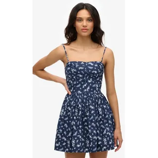 Superdry Sommerkleid CORSET CAMI MINI DRESS aus Baumwollmischung, Slim Fit, mit geblümtem Print, ohne Ärmel rosa L