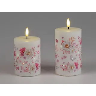 formano LED-Kerze Rosen, LED, mit Timerfunktion, Weiß, Rosen, H: 12cm weiß