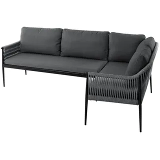 LC Garden Gartenlounge-Set Dining Lounge »Bari« Anthrazit Rope Gartenlounge inkl. Kissen, (2-tlg)
