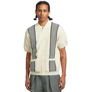 Zip Knit Polo Stripe Herren OFF WHITE M