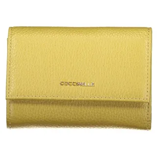 Damen-Geldbeutel Grün Metallic mit Karten- und Münzfach - Gelb