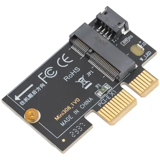 ASHATA M.2 NVMe auf PCIE X1 Adapter, M.2 auf PCIE X1 Adapterkarte, Hochgeschwindigkeits-Datenübertragung, Steckbare M.2 auf PCI Express X1-Adapterkarte für Desktop