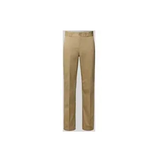 Straight Fit Stoffhose mit Gesäßtaschen, Beige, 33/32
