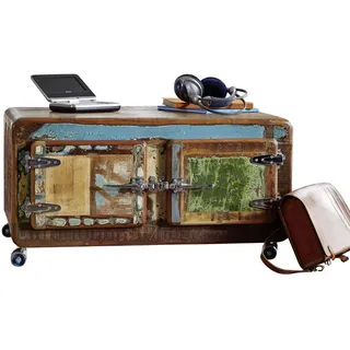 MASSIVMOEBEL24.DE Couchtisch FREEZY Mehrfarbig Akazie 90 x 60 x 40 cm