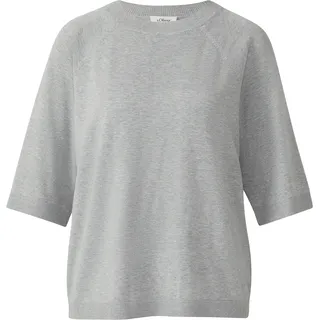 s.Oliver Leichter Kurzarm-Strickpullover Grau 34