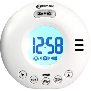 Geemarc Wake'n shake VOYAGER Tragbarer Reisewecker mit extra lautem Alarm 75 dB + Vibration + Reiseetui