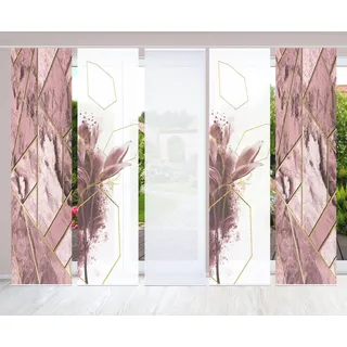 home in green Schiebegardine Paneelwagen 60 x 245 cm rosa 5 St.