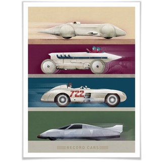 Wall-Art Poster »Vintage Auto Retro Rennwagen«, Autos, (1 St.), 21553214-0 bunt B/H/T: 60 cm x 50 cm x 0,1 cm