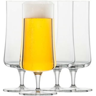 Schott Zwiesel Pilsglas Beer Basic 0,3 l (4er-Set), klassische Biertulpe mit Moussierpunkt, spülmaschinenfeste Tritan-Kristallgläser, Made in Germany (Art.-Nr. 130006)