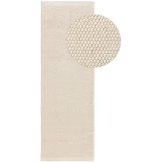 Wollteppich Rocco, benuta, rechteckig, Höhe: 5 mm, Kunstfaser, Berber, Ethno-Style, Wohnzimmer weiß 80 cm x 250 cm x 5 mm