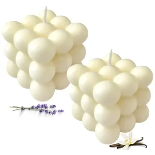 Natürliche 2 stück Bubble Kerzen, Duftkerzen mit Lavendel und Vanillearoma, Bubble Duftkerze, Deko Kerze, Geschenke für frauen, freund, Kerzen geschenk (Bubble Candles)