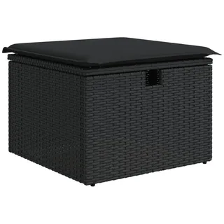 vidaXL Gartenhocker mit Kissen 55 x 55 x 37 cm schwarz