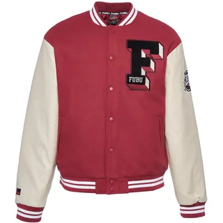 Collegejacke FUBU "Fubu Herren FM233-009-1 College Varsity Jacket" Gr. XL, rot (dark red, creme, black) Herren Jacken Sportjacken